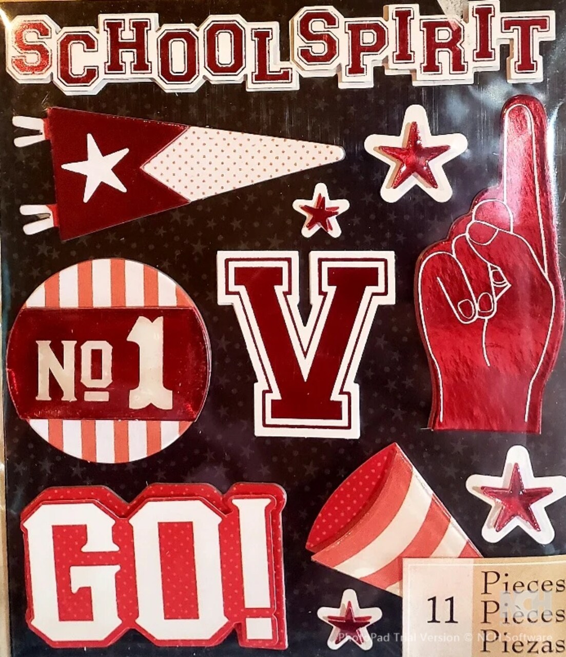 K & Company Life's Little Occasions Red School Spirit Dimensional Stickers